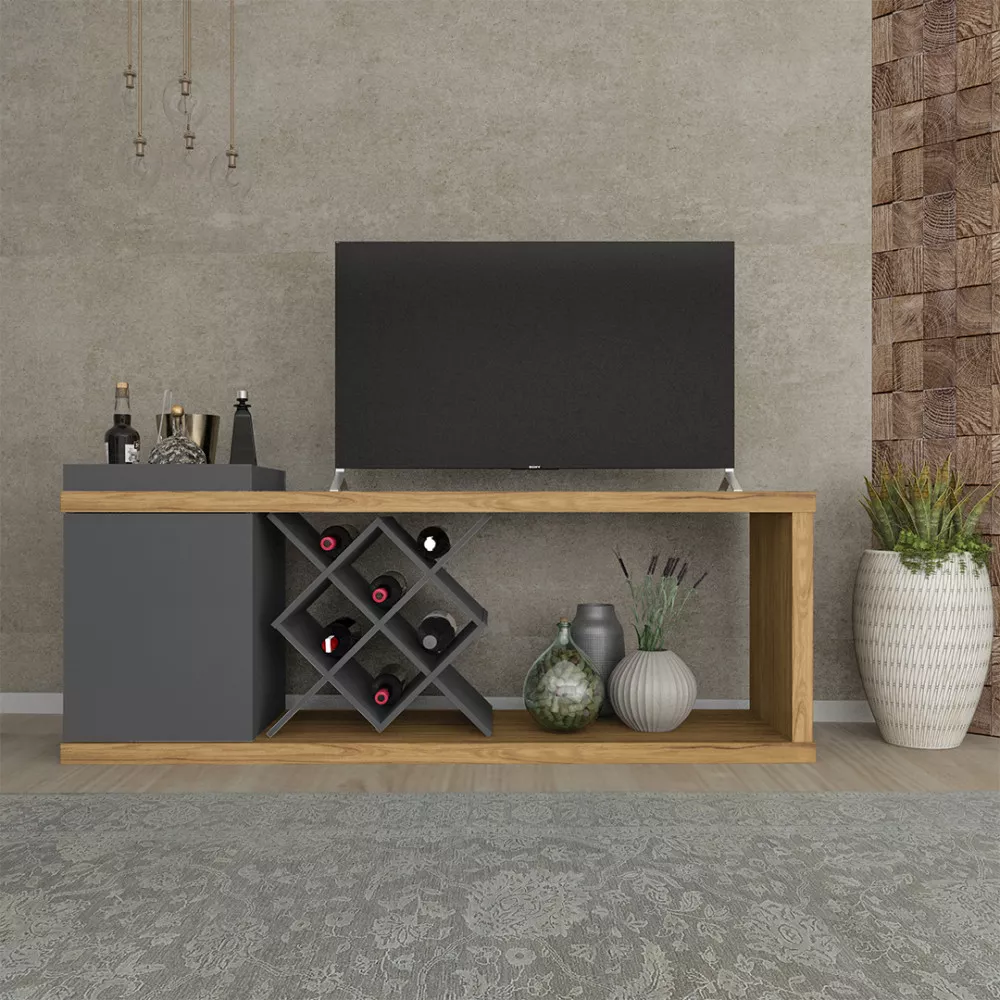 Image 0 of 7 of Rack Bar Artely Madrid Multiuso Com Adega