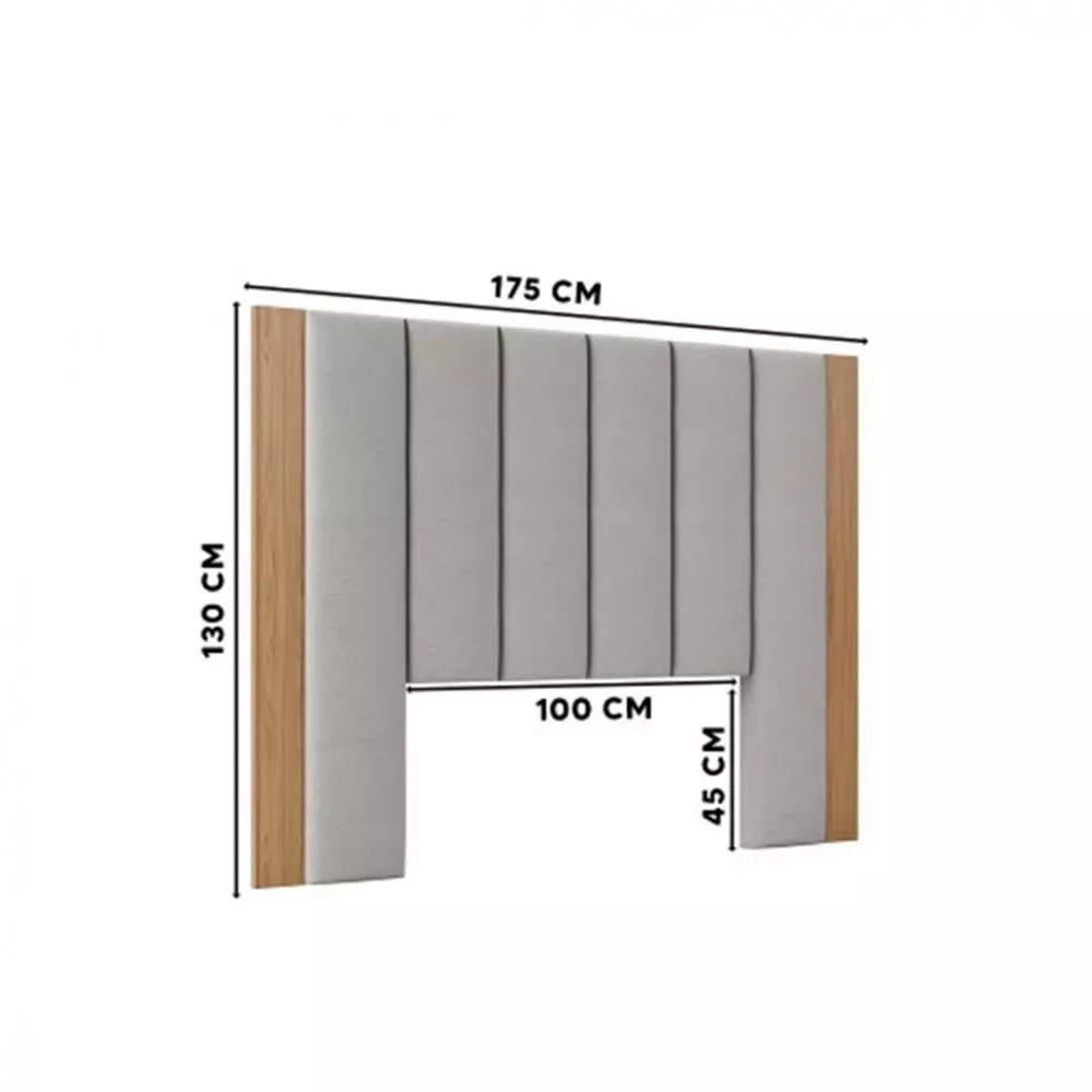 Image 2 of 4 of Cabeceira Estofada Dalla Costa Para Cama De Casal 138 cm