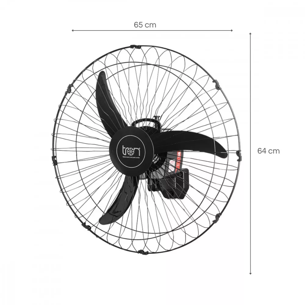 Image 1 of 2 of Ventilador de Parede 127v 60cm (Grade de Ferro) Preto Tron