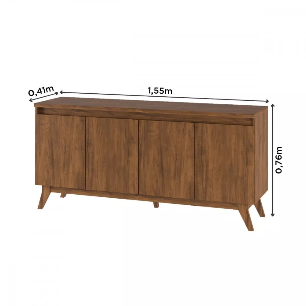 Image 3 of 4 of Aparador Buffet Filipe 4 Portas Imbuia Viero