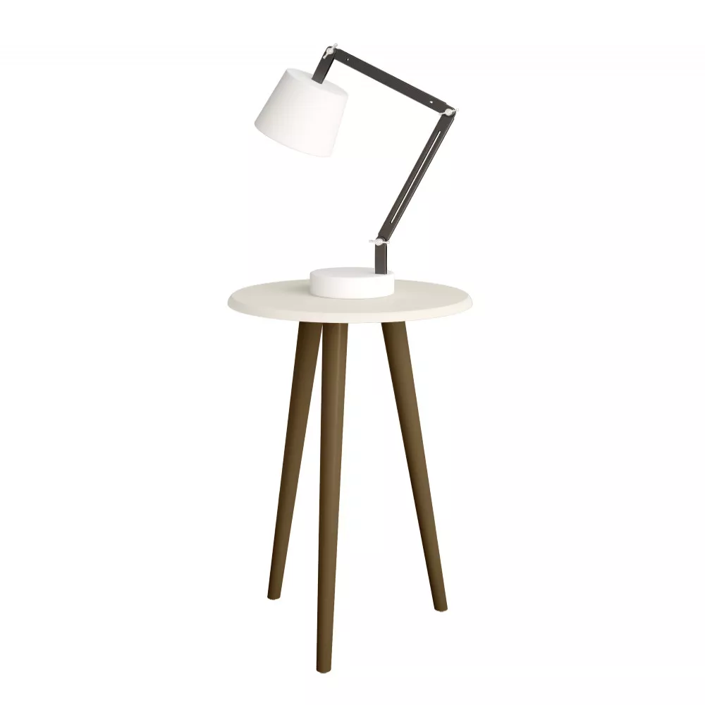 Image 0 of 3 of Mesa de Apoio Retrô MDF Brilhante Off White Bechara