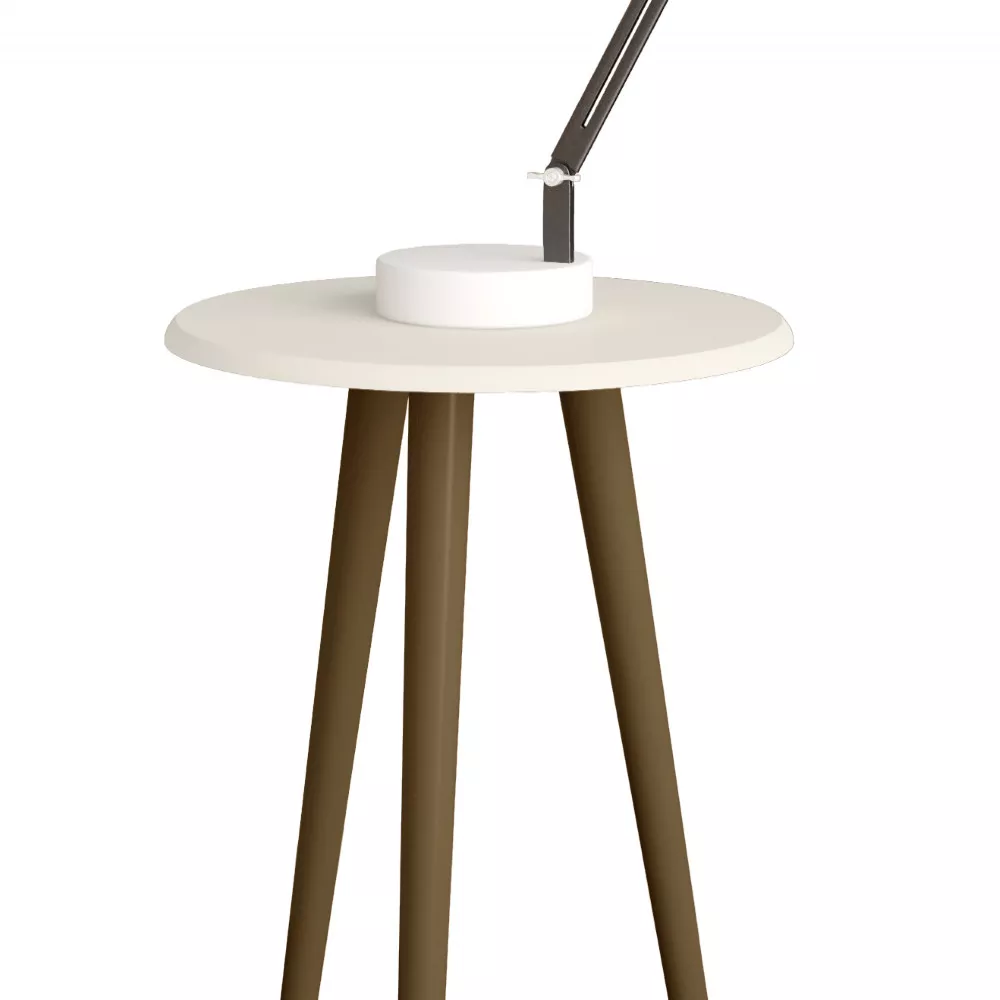 Image 1 of 3 of Mesa de Apoio Retrô MDF Brilhante Off White Bechara