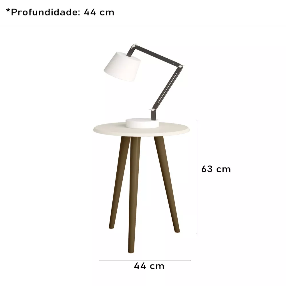 Image 2 of 3 of Mesa de Apoio Retrô MDF Brilhante Off White Bechara
