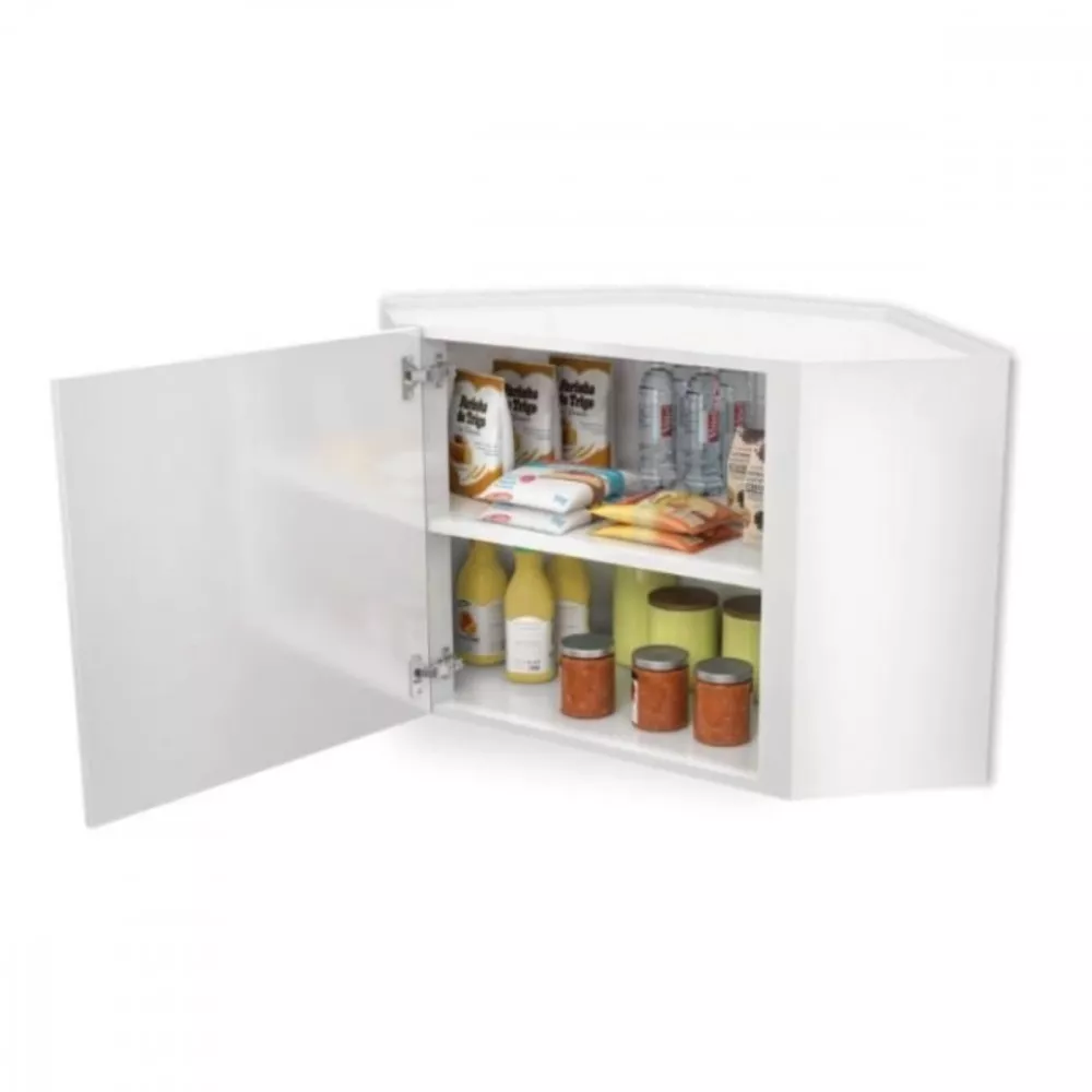 Image 1 of 3 of Armário Aéreo de Canto Quadri 1 Porta Branco Casamob