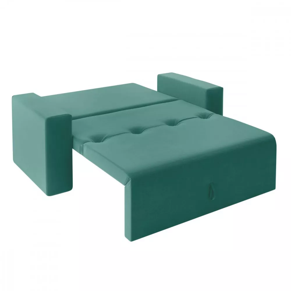Image 4 of 6 of Sofa Cama Casal 5000 Com Braço Veludo Azul Turquesa Mamflex