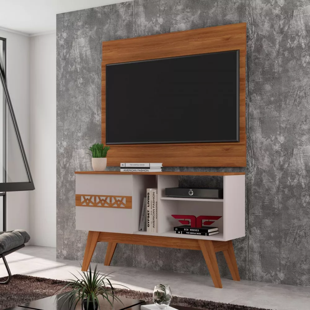 Image 1 of 4 of Rack com Painel para Tv até 42 Polegadas Smart Cali Matte Off White Frade