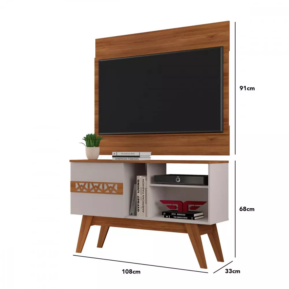 Image 3 of 4 of Rack com Painel para Tv até 42 Polegadas Smart Cali Matte Off White Frade