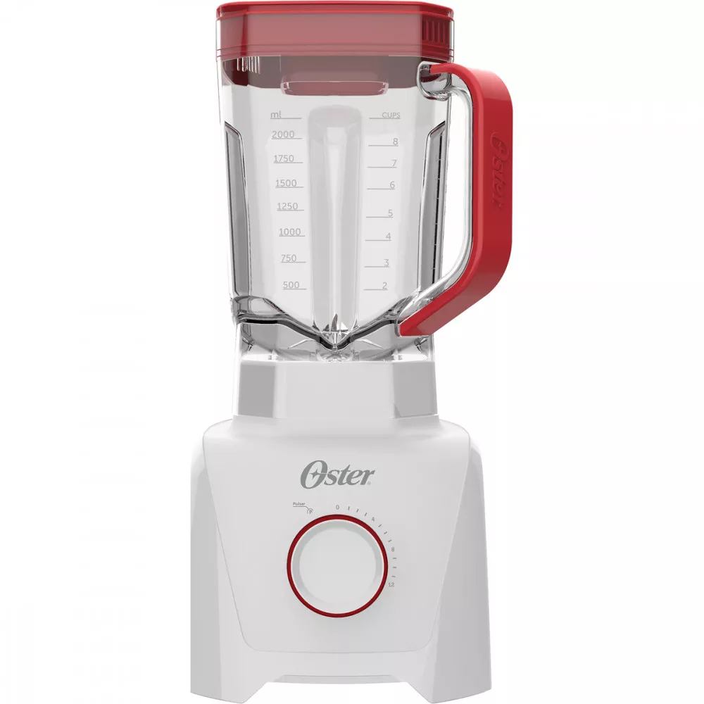 Image 1 of 6 of Liquidificador 3,2L Full 1100w 127v Branco e Vermelho Oster
