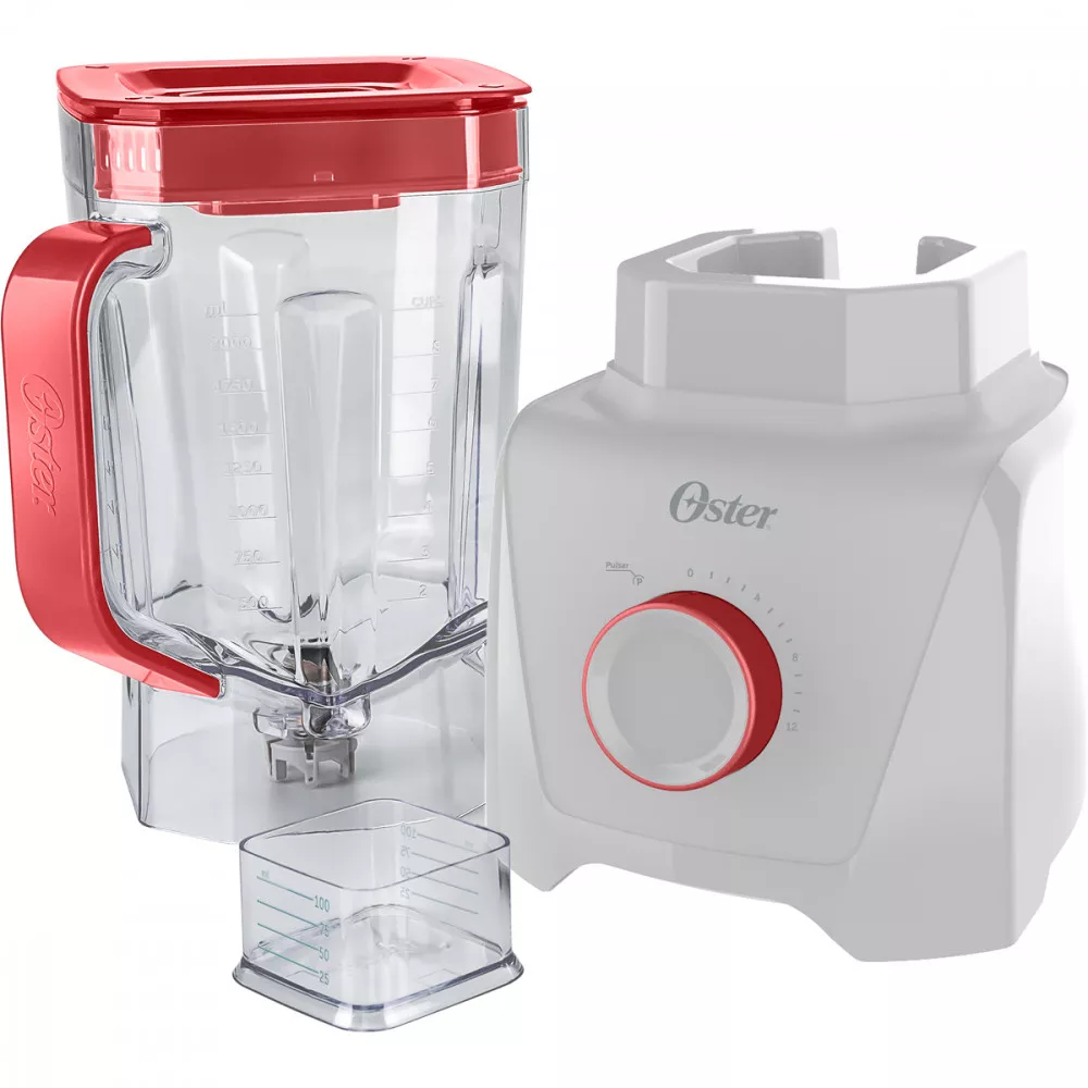 Image 2 of 6 of Liquidificador 3,2L Full 1100w 127v Branco e Vermelho Oster