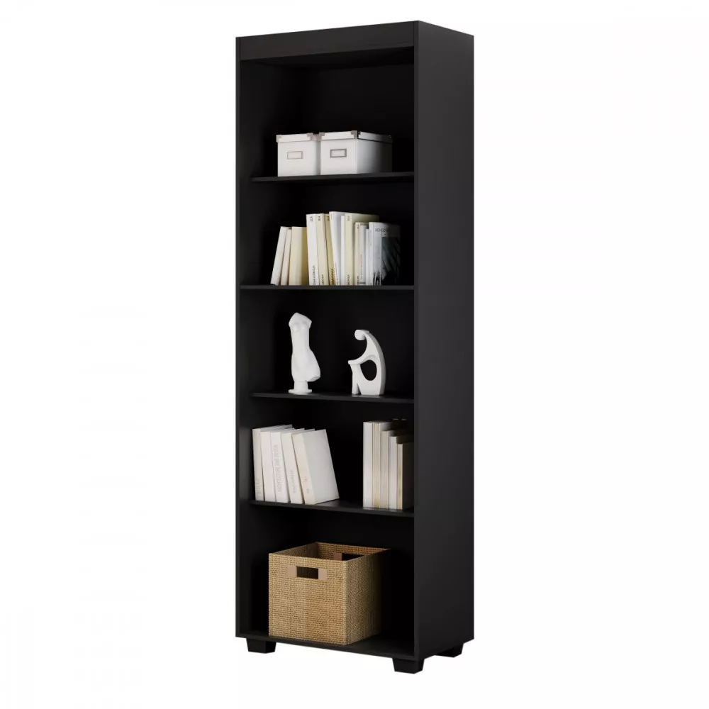 Image 0 of 3 of Estante Para Livros Multiuso 4 Prateleiras Milão Preto Fosco Conquista