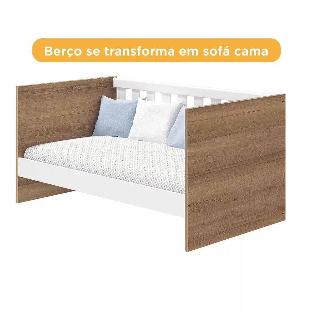 Image 4 of 5 of Berço Americano Katatau Multifuncional 3 em 1 Branco Brilho Mezzo Fosco Reller