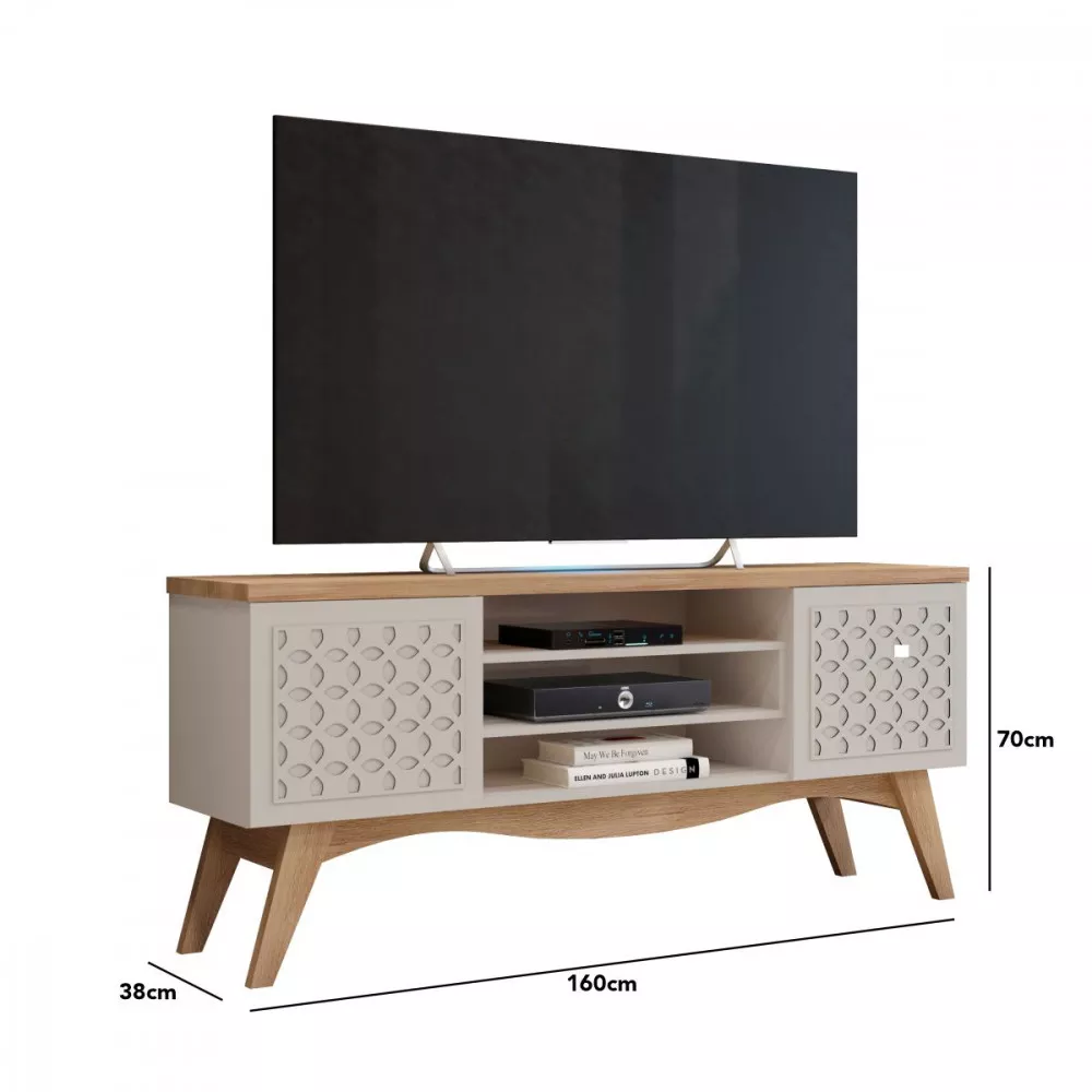 Image 2 of 3 of Rack Lis TV 65 Polegadas Off White Cedro Frade Grappa