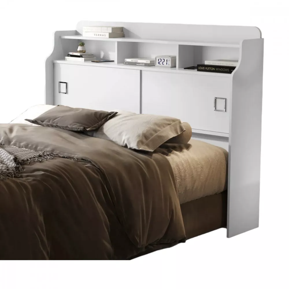 Image 0 of 5 of Cabeceira Jessica para Cama Casal Branco Brilho RV Móveis