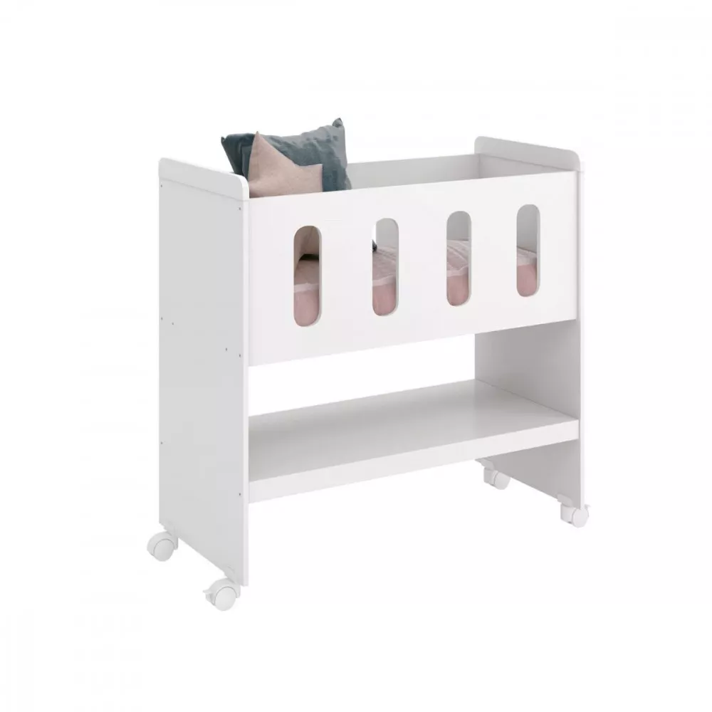 Image 0 of 9 of Mini Berço com Colchão 90x40x8 Zain 3 em 1 Branco Brilho Reller