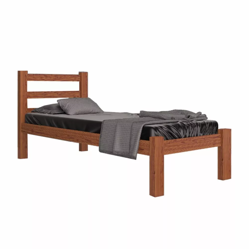 Image 0 of 4 of Cama Solteiro Madeira Pinus Maciço Araúna com Colchão Topázio D23 Prorelax