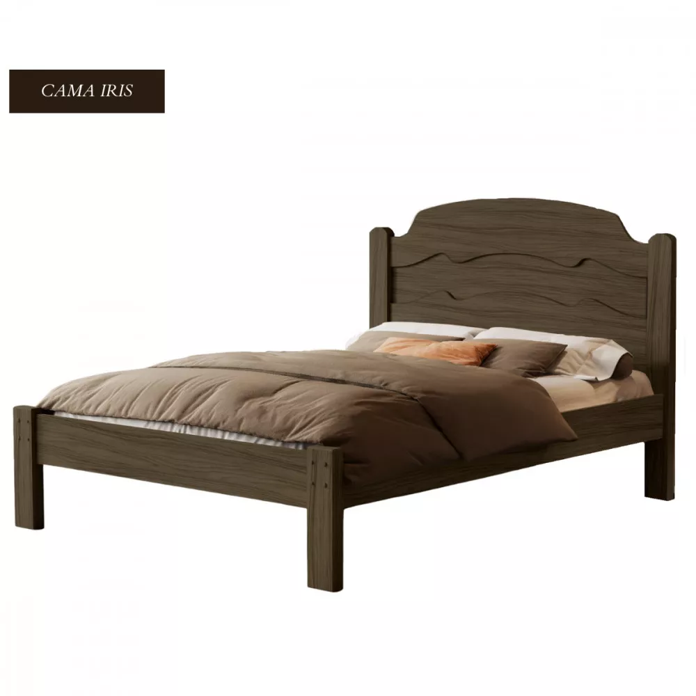 Image 0 of 2 of Cama de Casal Iris MDF Castanho VJ Móveis