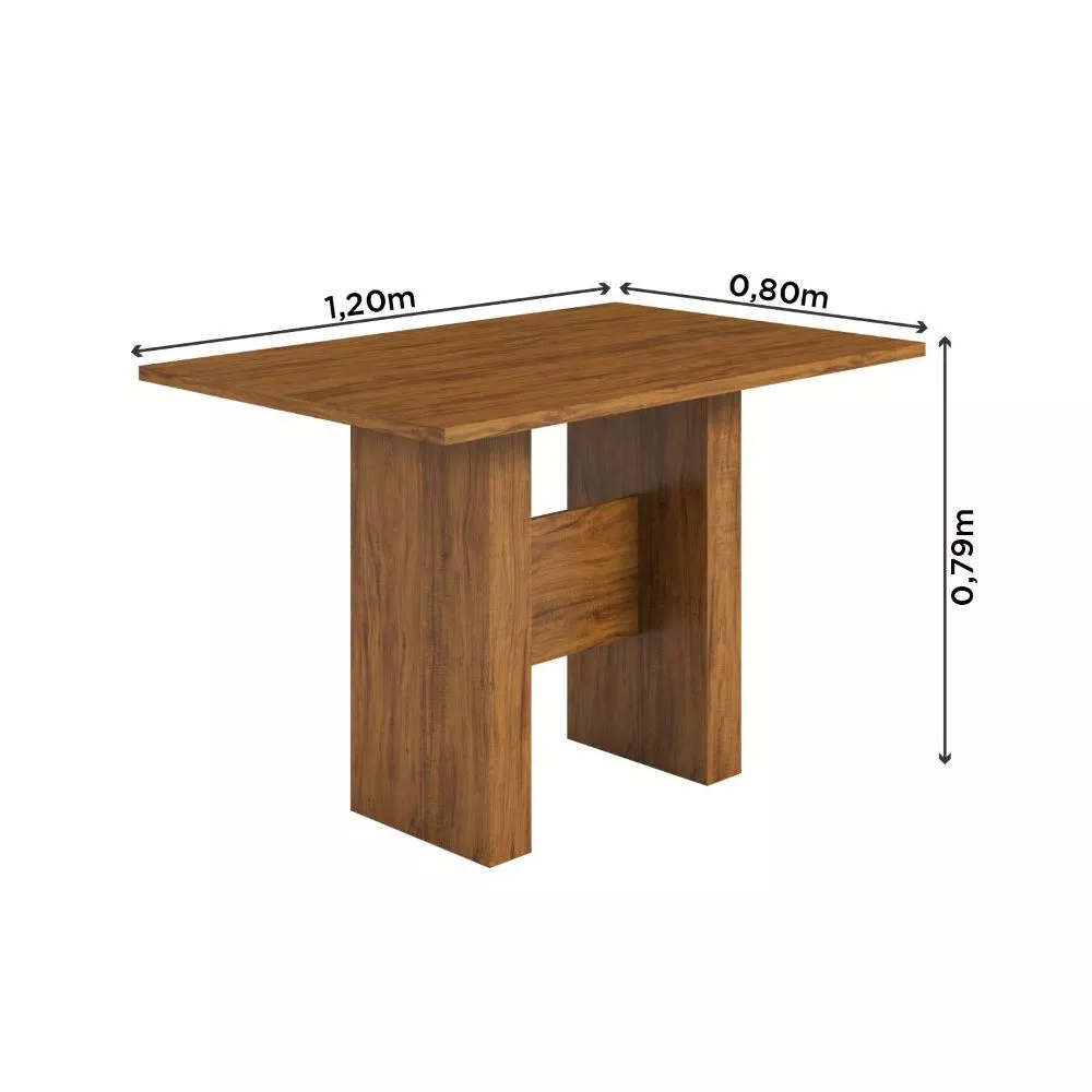 Image 3 of 4 of Mesa Com 4 Cadeiras Imbuia Tecido Cacau Quick Vieiro