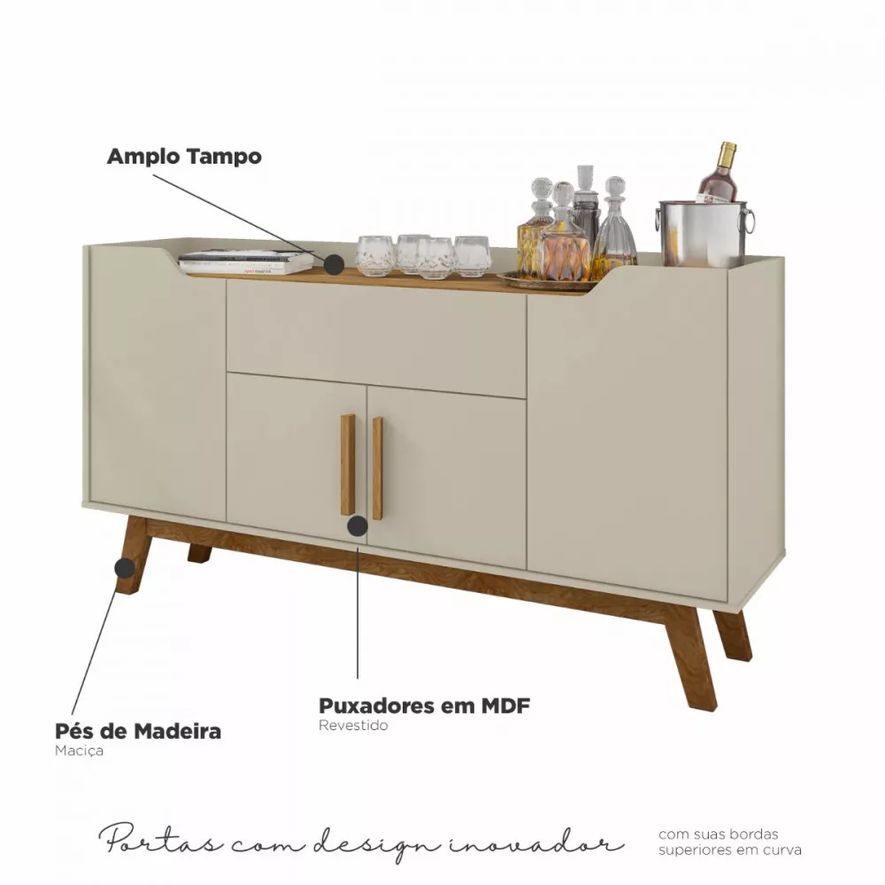 Image 3 of 6 of Aparador Buffet Future 4 Portas 1 Gaveta Bechara
