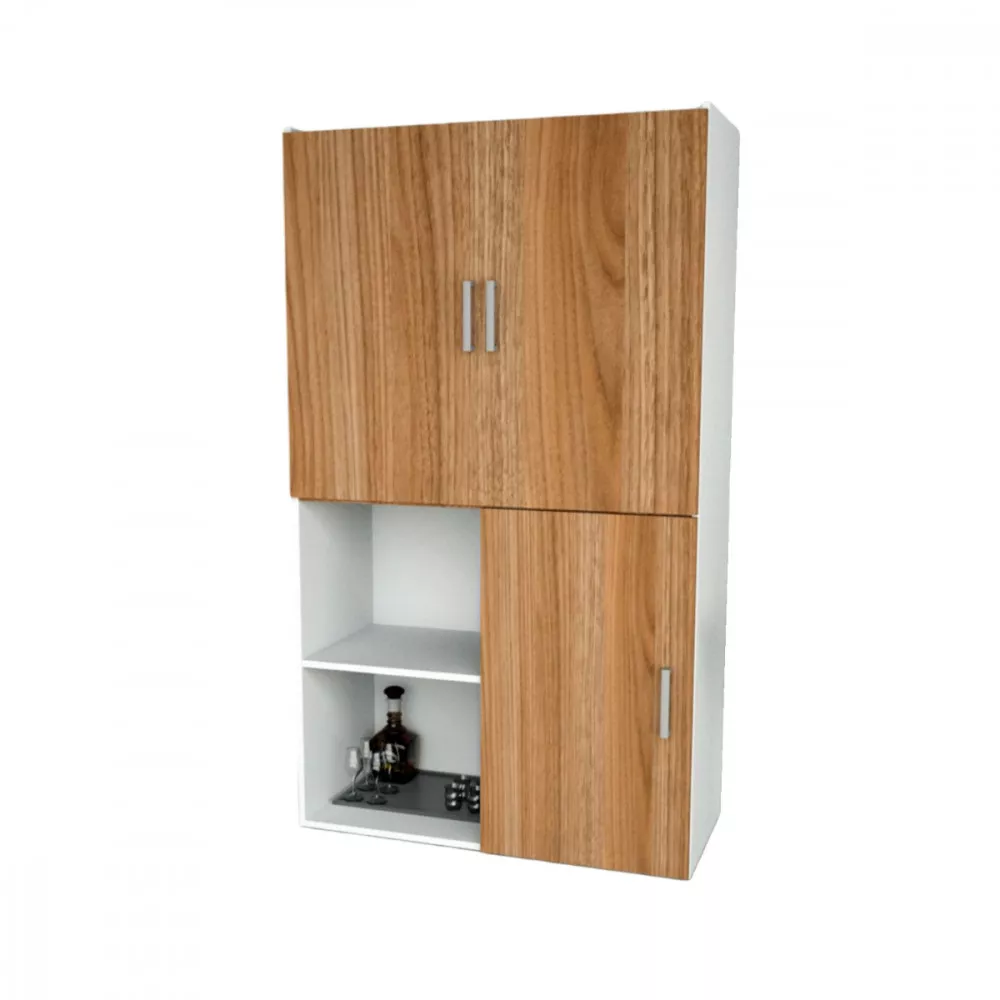 Image 1 of 6 of Armario Multiuso 2 Portas Transforma Mesa Branco Castanho Appunto