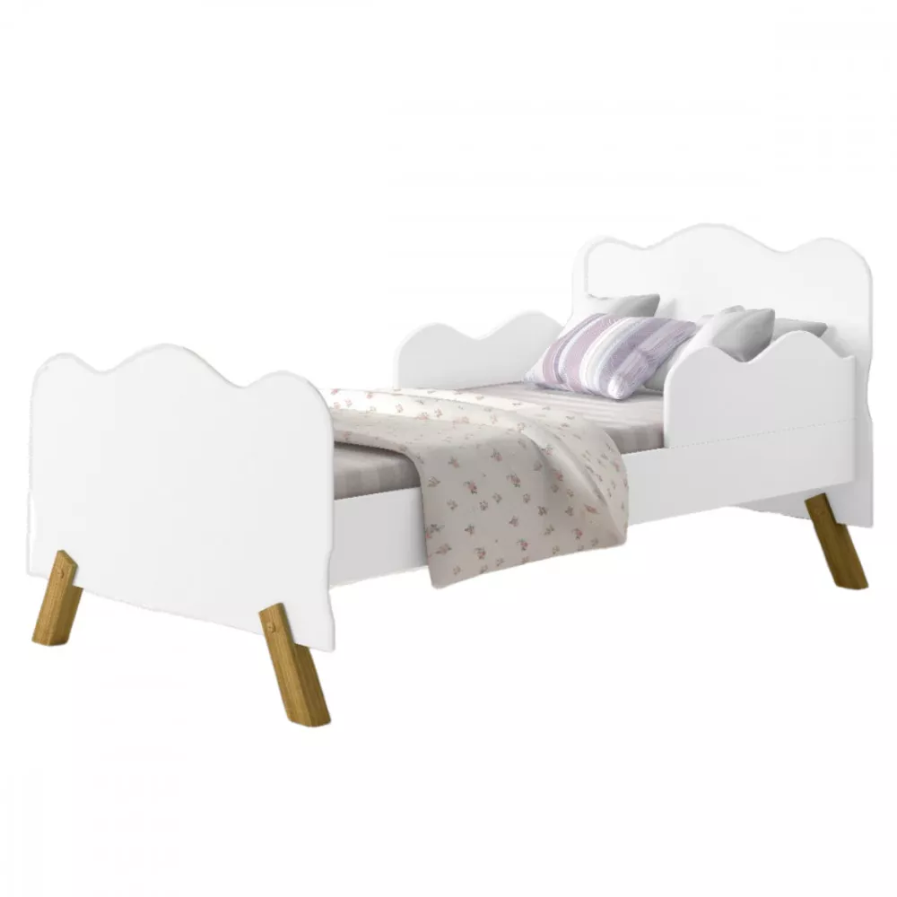 Image 0 of 4 of Mini Cama Infantil Angel 150x70 Branco Cambel VJ Moveis