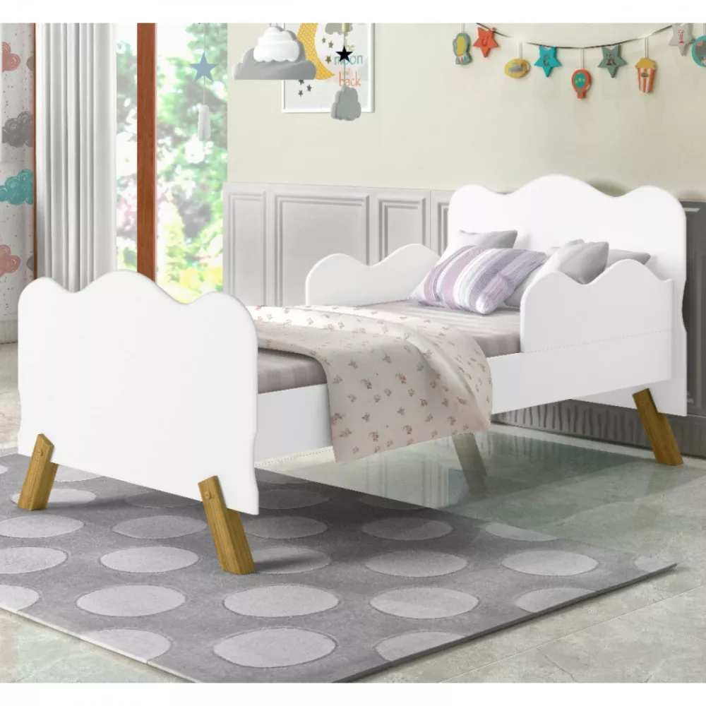 Image 1 of 4 of Mini Cama Infantil Angel 150x70 Branco Cambel VJ Moveis