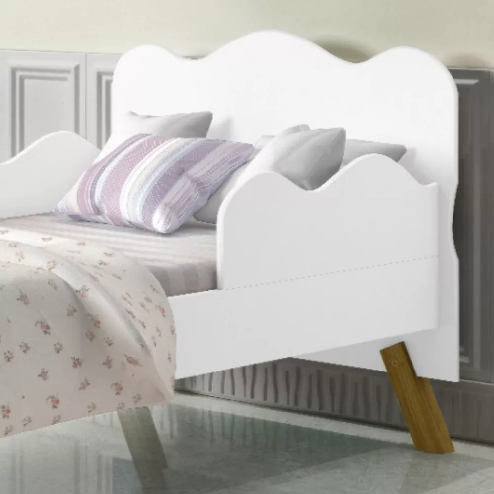 Image 2 of 4 of Mini Cama Infantil Angel 150x70 Branco Cambel VJ Moveis