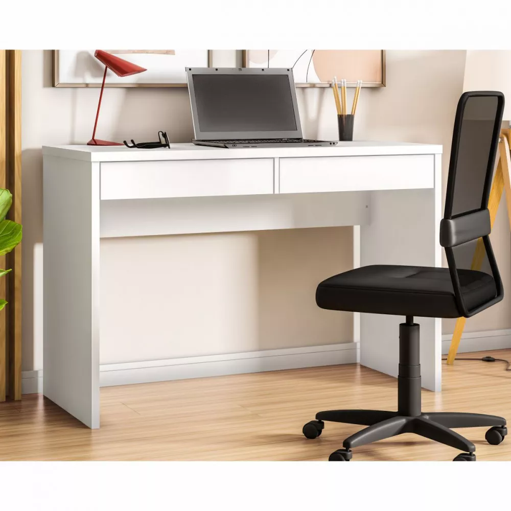 Image 0 of 4 of Escrivaninha Max 2 Gavetas Branco Absoluto Zanzini