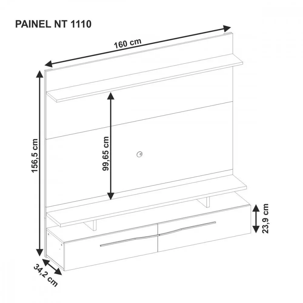 Image 3 of 7 of Painel Para TV Até 65 Polegadas NT 1110 Intense Branco Brilho Notável