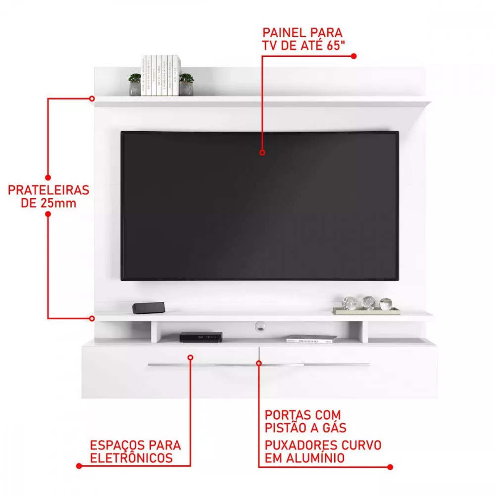 Image 6 of 7 of Painel Para TV Até 65 Polegadas NT 1110 Intense Branco Brilho Notável