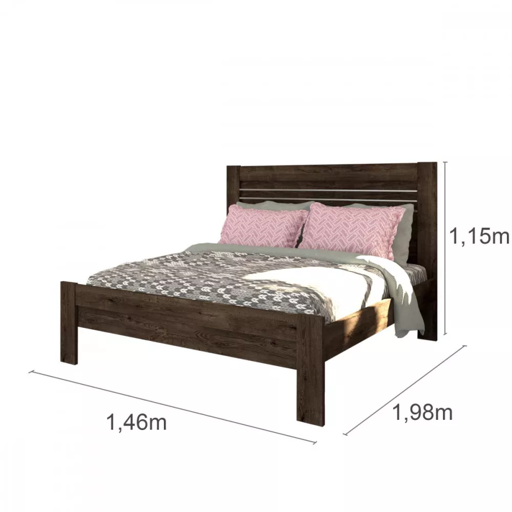 Image 2 of 3 of Cama de Casal Safira Cumaru Rustic Tcil Móveis