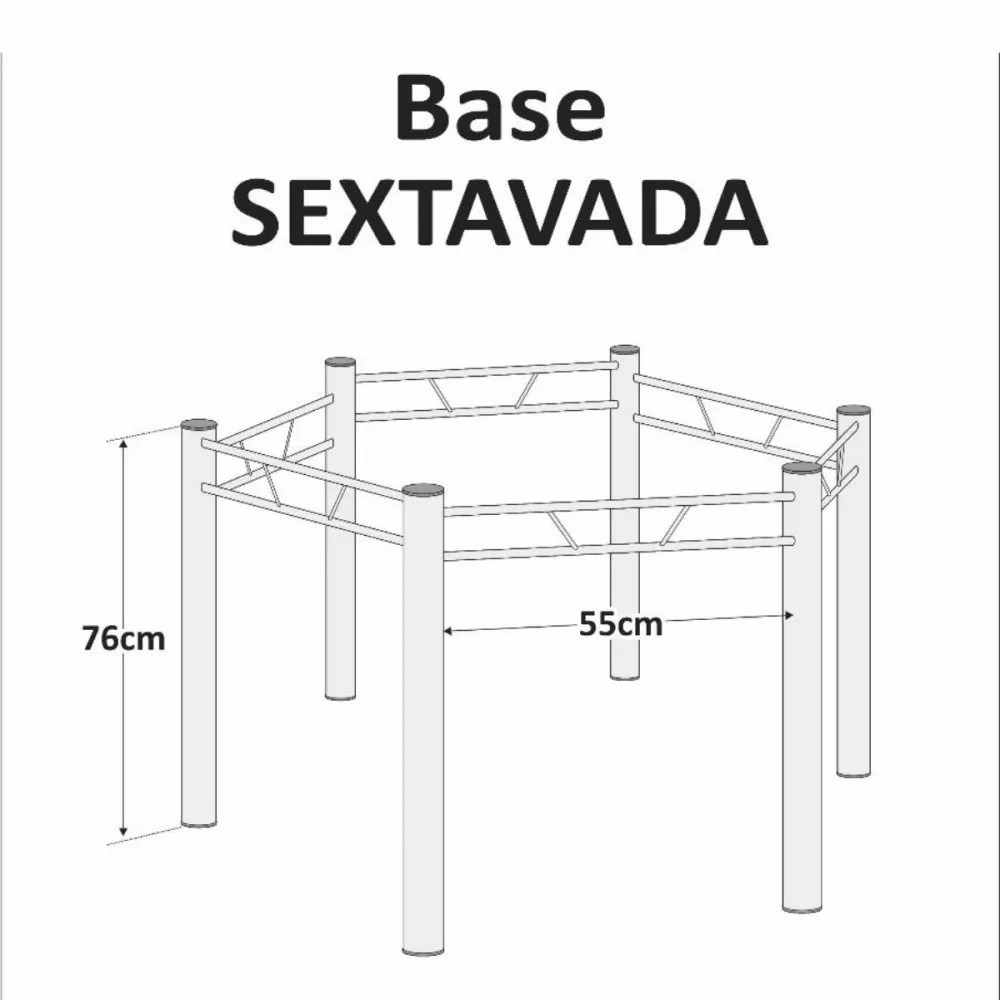 Image 1 of 2 of Base Para Mesa Sextavada 120x140 Liso Branco Teixeira