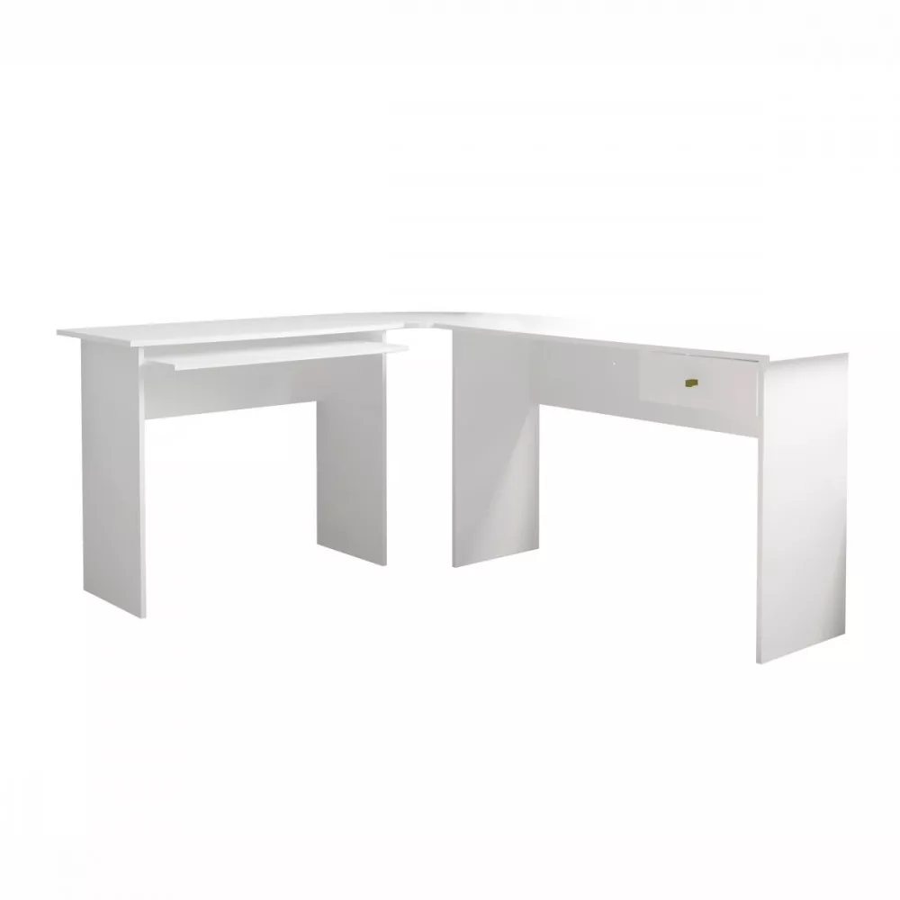 Image 1 of 3 of Escrivaninha de Canto Max 1 Gaveta Branco Absoluto Zanzini