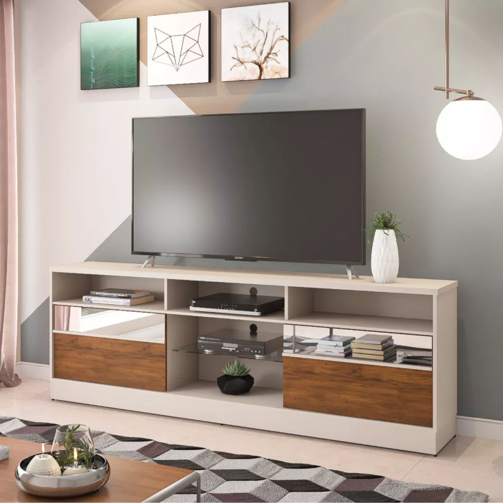 Image 0 of 2 of Rack Sidney para TV de ate 55 Polegadas Off White Imbuia Viero