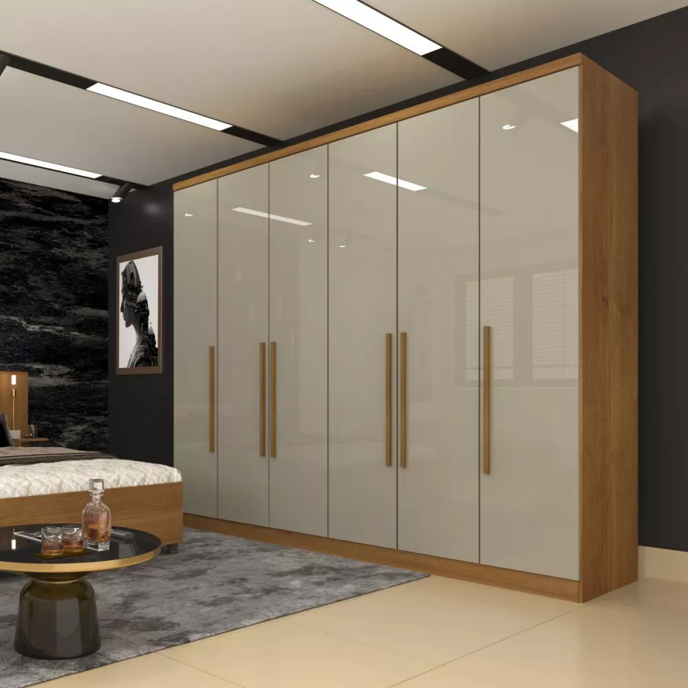 Image 3 of 4 of Guarda Roupa 6 Portas Veneza Cinamomo Off White Tcil