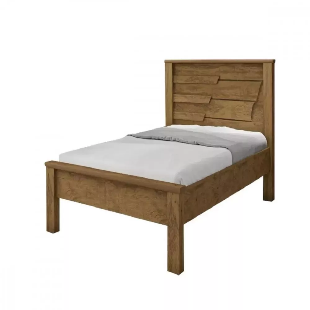 Image 0 of 3 of Cama Solteiro Barcelona Monteserrat 090 Canela Wood Geval