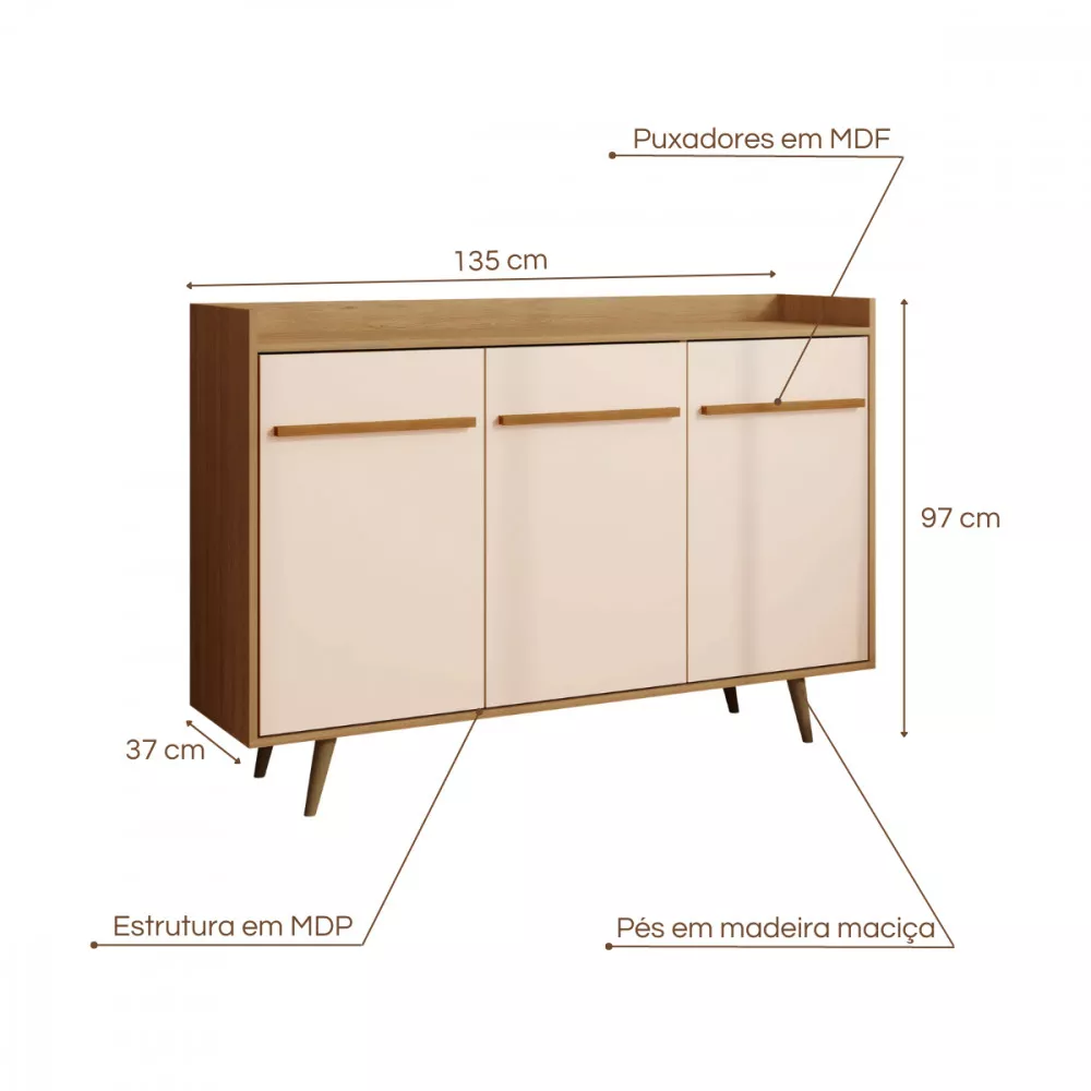 Image 4 of 5 of Aparador Quartzo Cinamomo com Off White Bechara