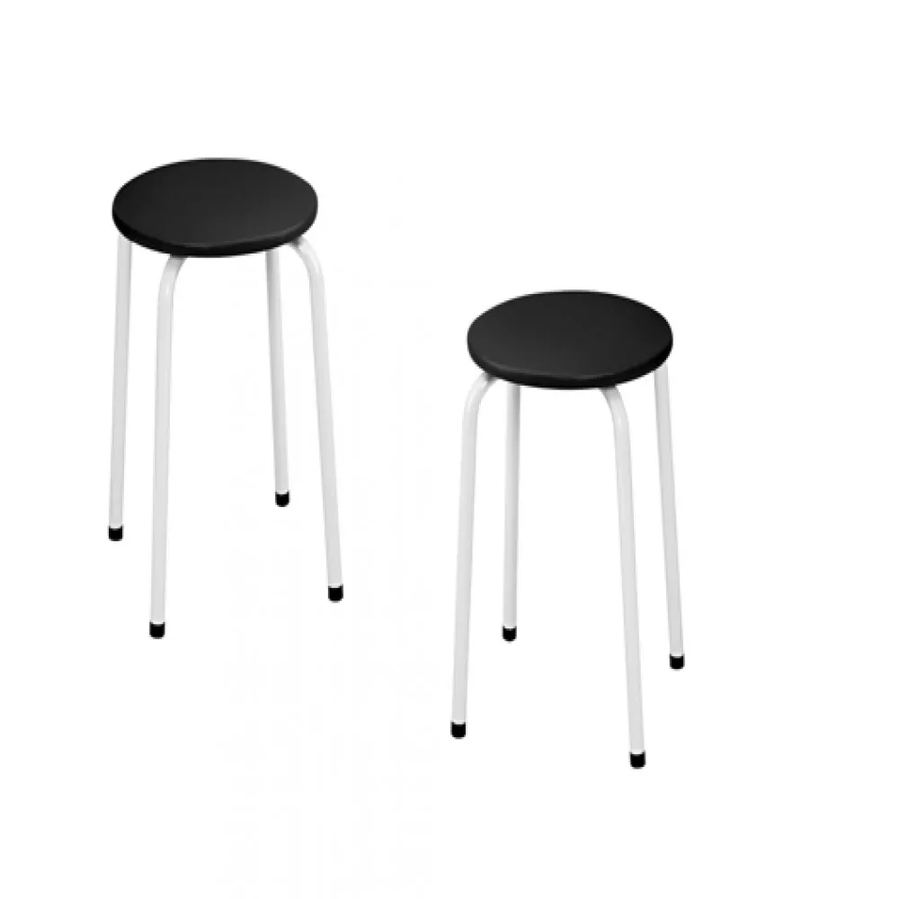 Image 4 of 5 of Mesa Dobrável Branca com 2 Banquetas Fil Móveis