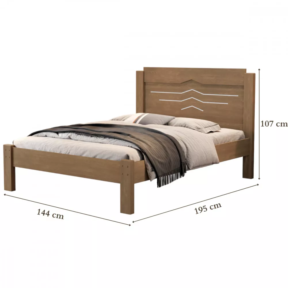 Image 2 of 3 of Cama de Casal Sofia MDF Freijo com Off White VJ Moveis