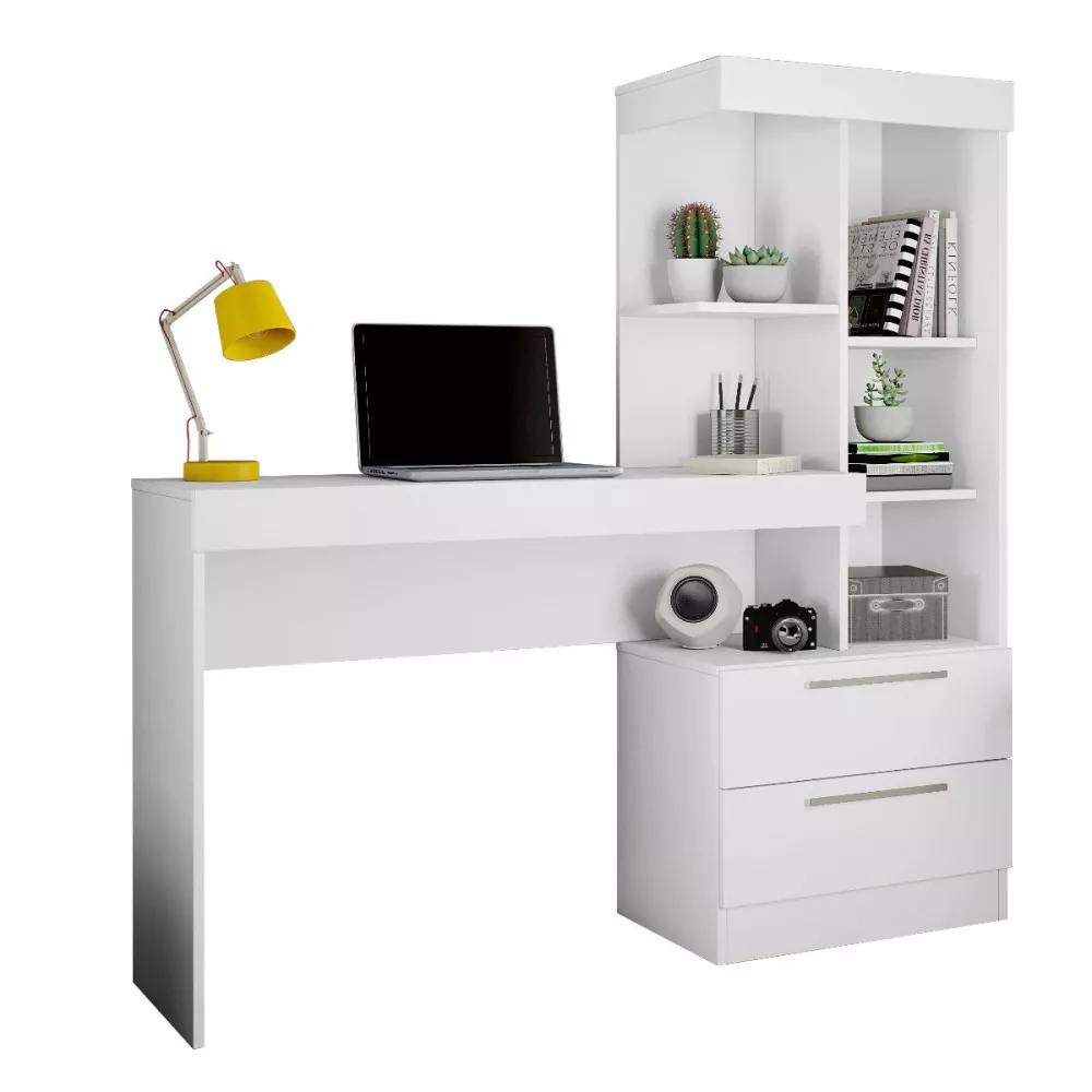 Image 0 of 7 of Mesa para Escritório com Estante e 2 Gavetas Flex Office Notável