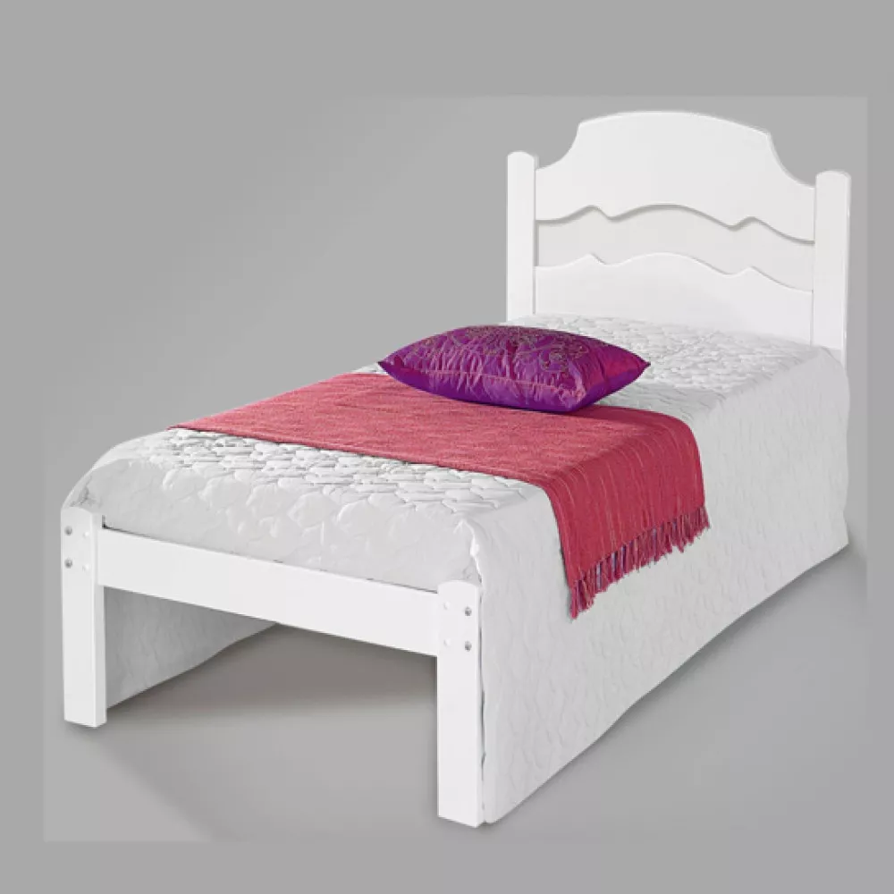 Image 2 of 4 of Cama Solteiro Branco Brilho Preto Flex Iris Cambel