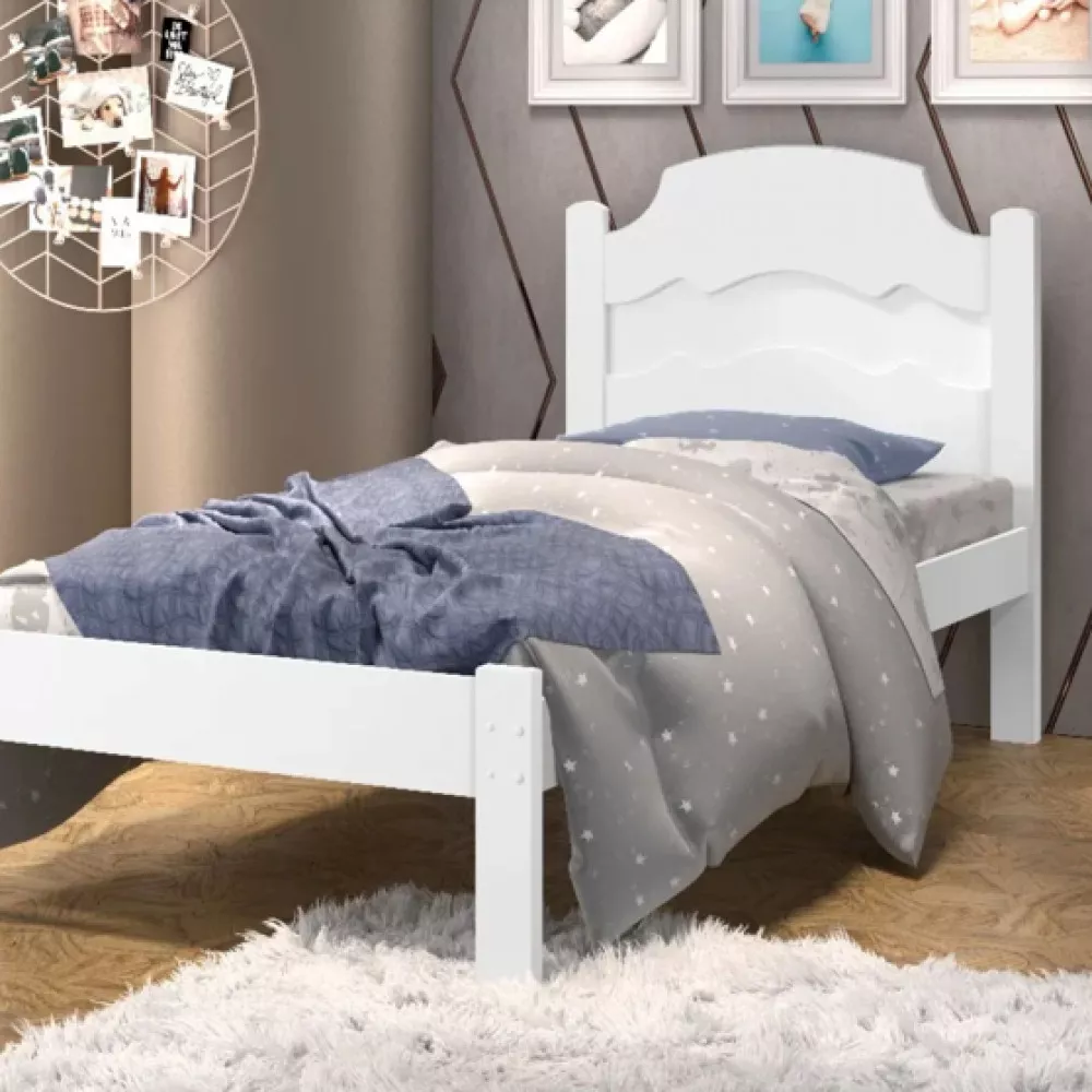Image 3 of 4 of Cama Solteiro Branco Brilho Preto Flex Iris Cambel