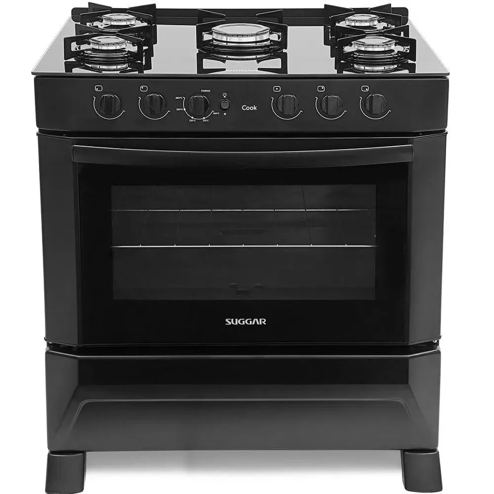 Image 0 of 7 of Fogão de Piso Cook Mesa de Vidro Botões Front Control 5 Queimadores Suggar