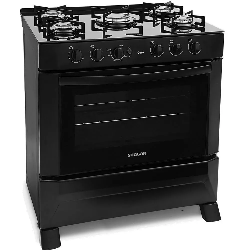 Image 1 of 7 of Fogão de Piso Cook Mesa de Vidro Botões Front Control 5 Queimadores Suggar