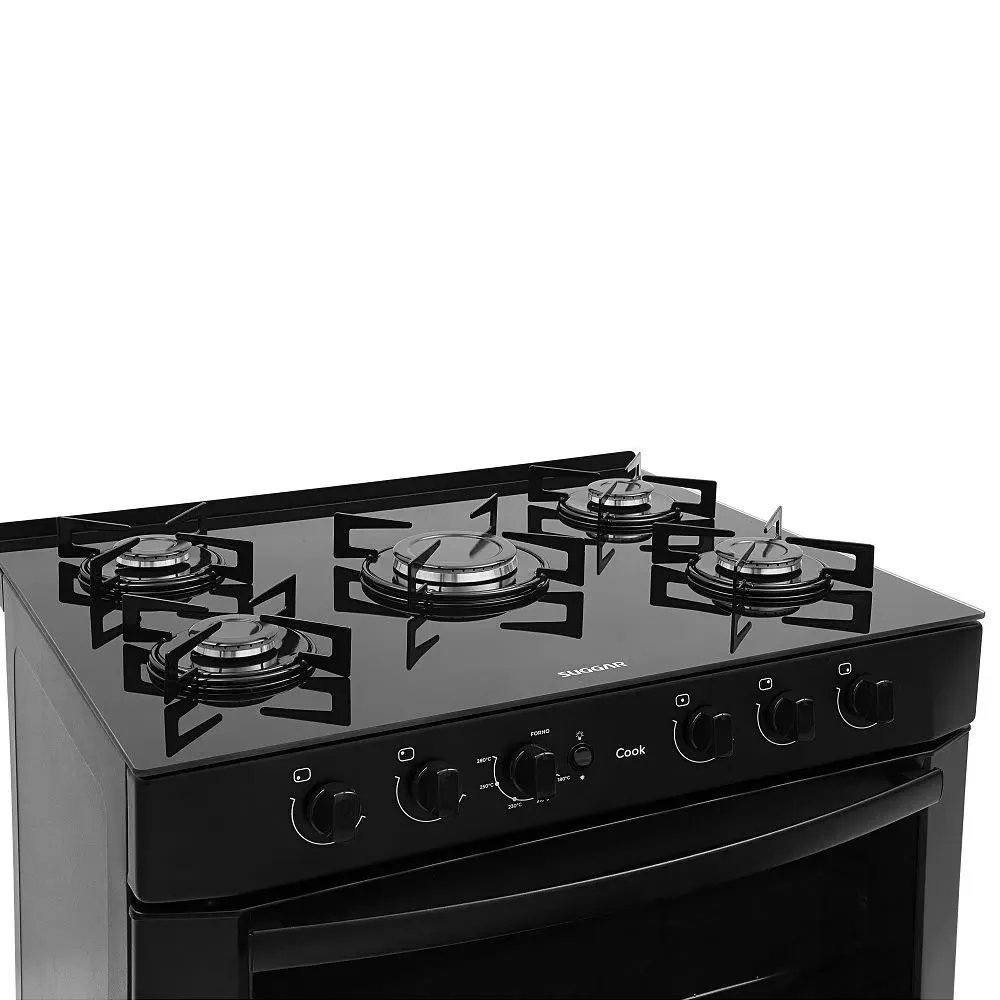 Image 3 of 7 of Fogão de Piso Cook Mesa de Vidro Botões Front Control 5 Queimadores Suggar