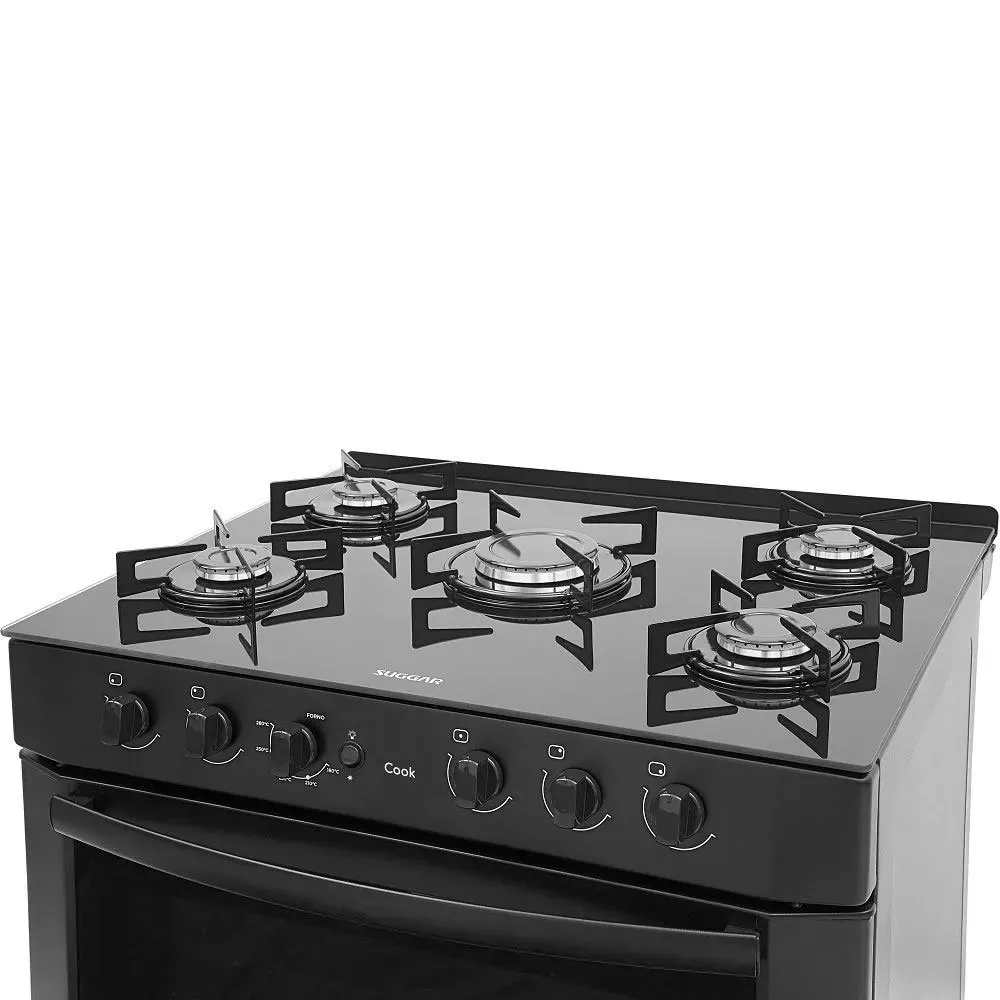 Image 4 of 7 of Fogão de Piso Cook Mesa de Vidro Botões Front Control 5 Queimadores Suggar