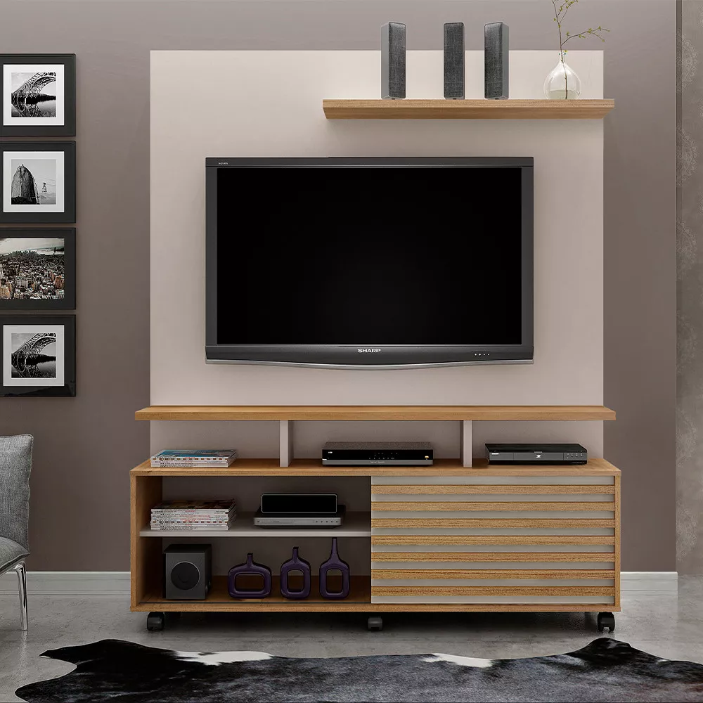 Image 0 of 5 of Estante Home Star 1 Porta 3 Prateleiras 3 Nichos Valdemoveis