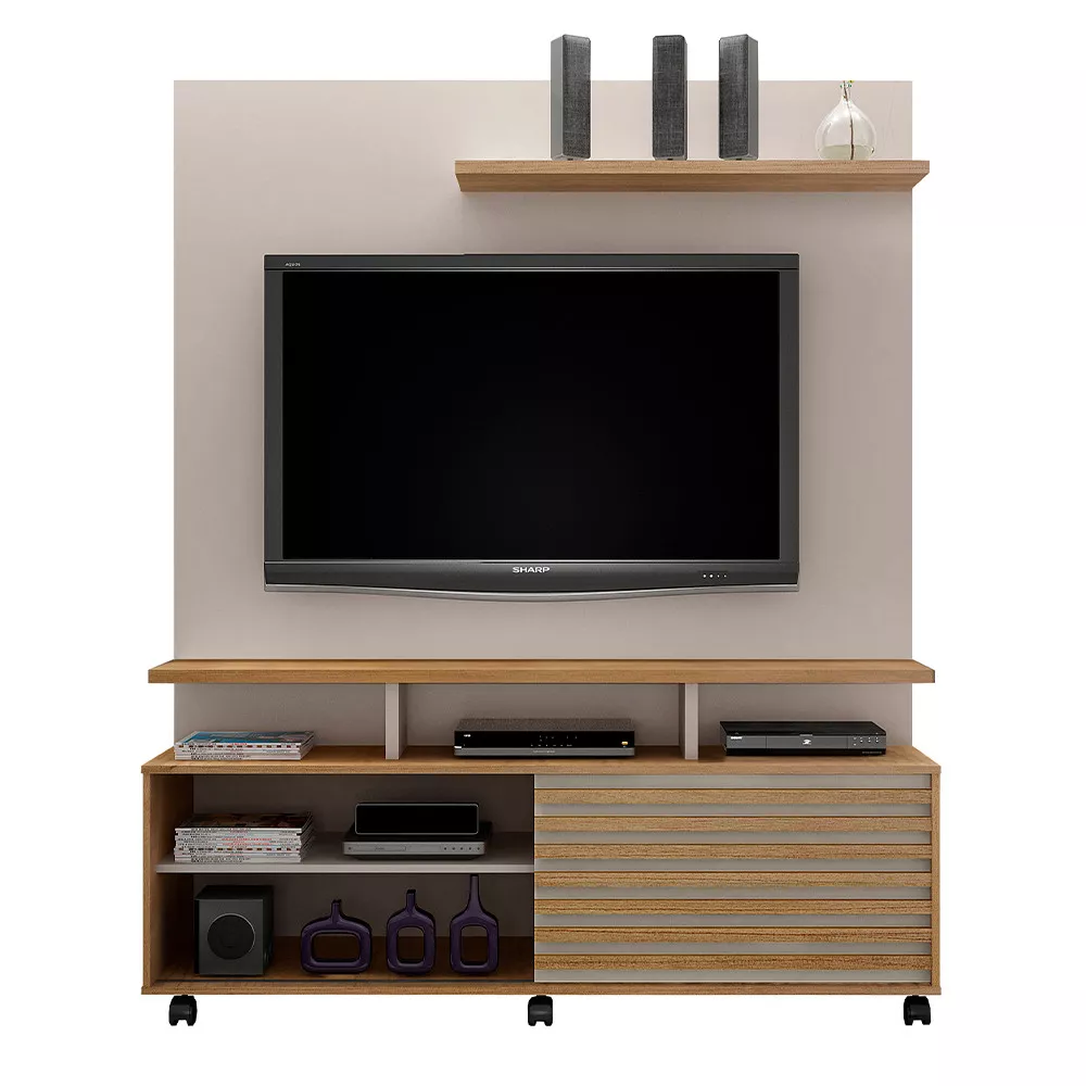 Image 1 of 5 of Estante Home Star 1 Porta 3 Prateleiras 3 Nichos Valdemoveis