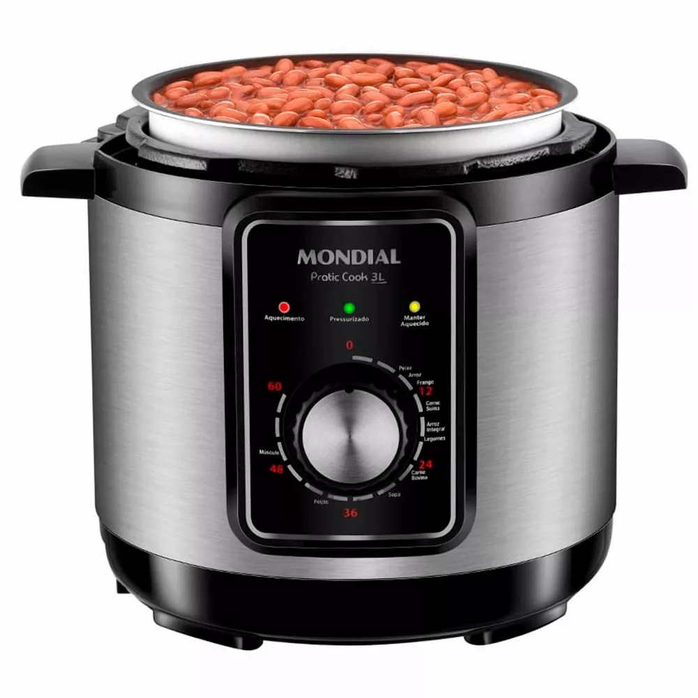 Image 2 of 6 of Panela de Pressão Elétrica Mondial 3 Litros Pratic Cook PE-47-3L-I