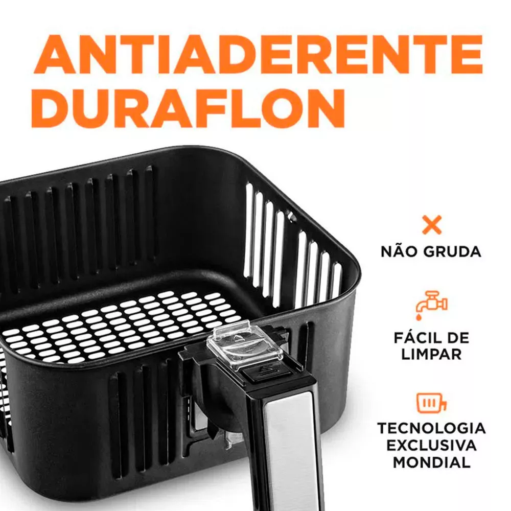 Image 4 of 6 of Fritadeira Elétrica sem Óleo Air Fryer AFN-40-FR 4 Litros 1500W Mondial