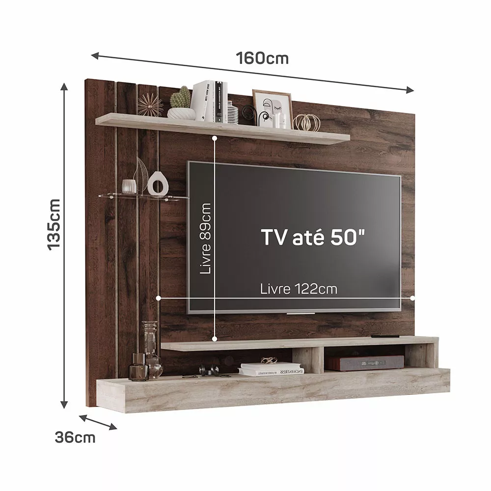 Image 2 of 3 of Painel Valência Para TV de até 50 Polegadas em MDP Permobili